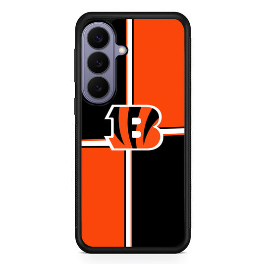 NFL Cincinnati Bengals Logo Samsung Galaxy S26 Case | Durable Rubber Case for Samsung Galaxy S26