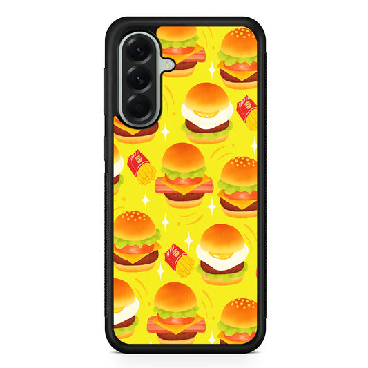 Fast Food Snack Burger Samsung Galaxy A56 Case | Samsung Galaxy A56 Protective Rubber Case