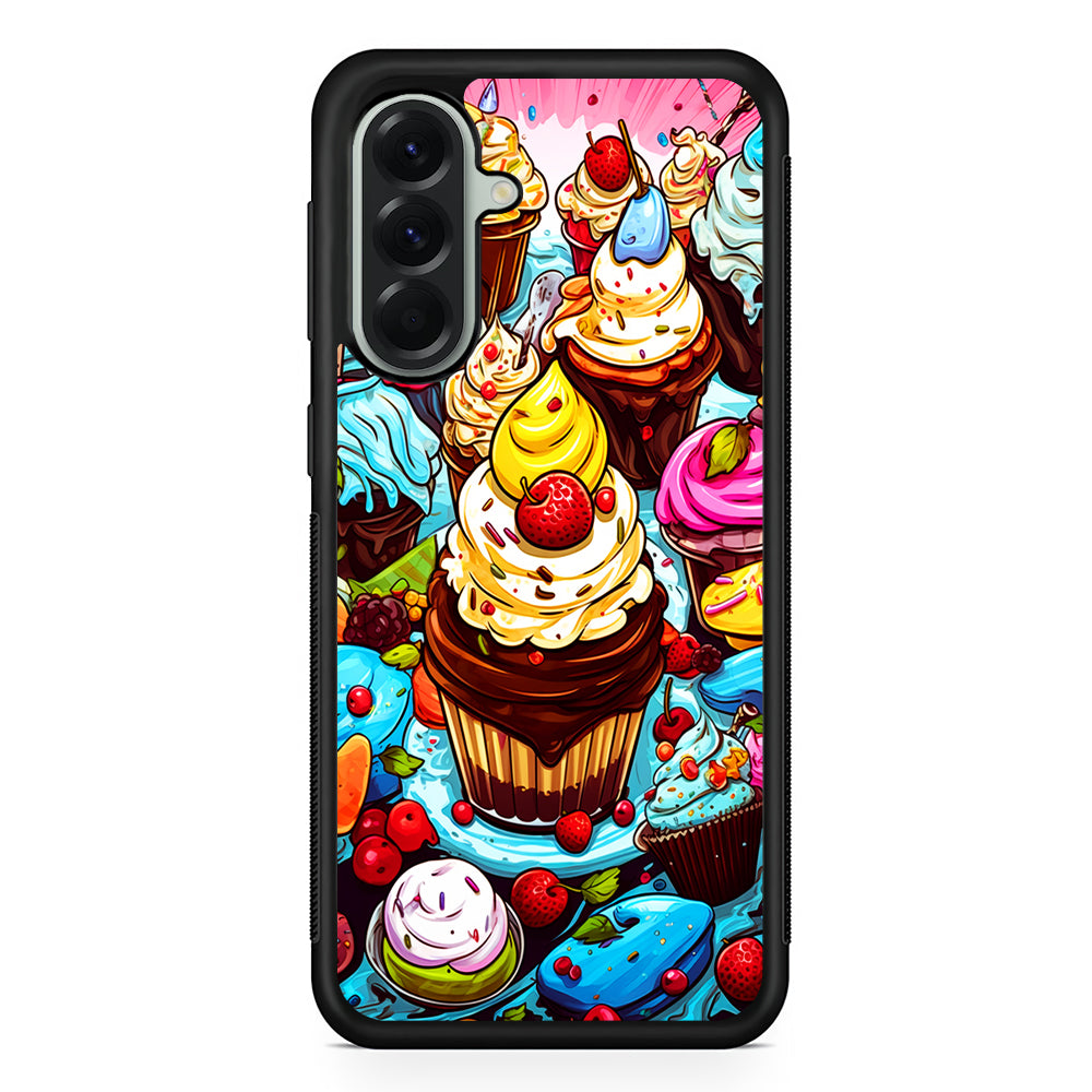 Sweet Desserts Food Doodle Samsung Galaxy A56 Case | Samsung Galaxy A56 Protective Rubber Case