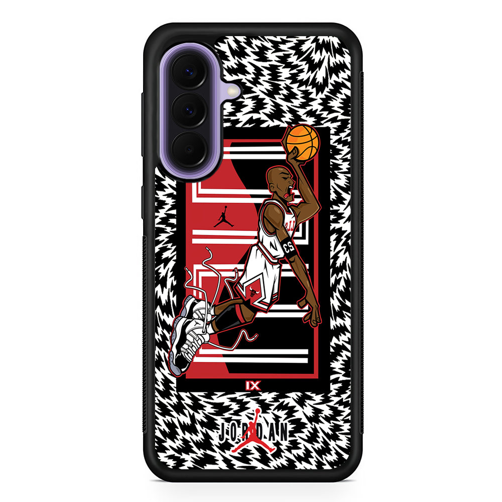 Air Jordan 23 Cartoon Signature Samsung Galaxy A57 Case | Slim Samsung Galaxy A57 Rubber Case
