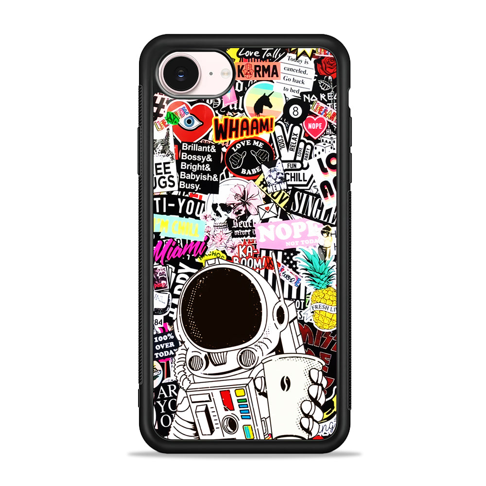Astronauts Coffee Cheers iPhone 17e Case - Silicone Case