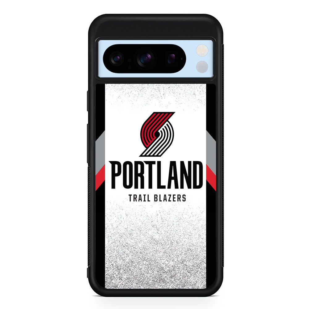 NBA Portland Trail Blazers Silver Google Pixel 8 Pro Case | Slim Rubber Case for Google Pixel 8 Pro