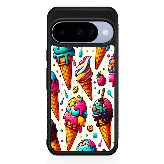 Ice Creams with Different Flavors Google Pixel 10 Case | Google Pixel 10 Rubber Protective Case