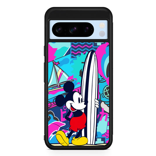 Mickey Mouse Surf Board Google Pixel 8 Pro Case | Slim Rubber Case for Google Pixel 8 Pro