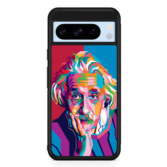 Albert Einstein Pop Art Illustration Google Pixel 8 Pro Case | Slim Rubber Case for Google Pixel 8 Pro