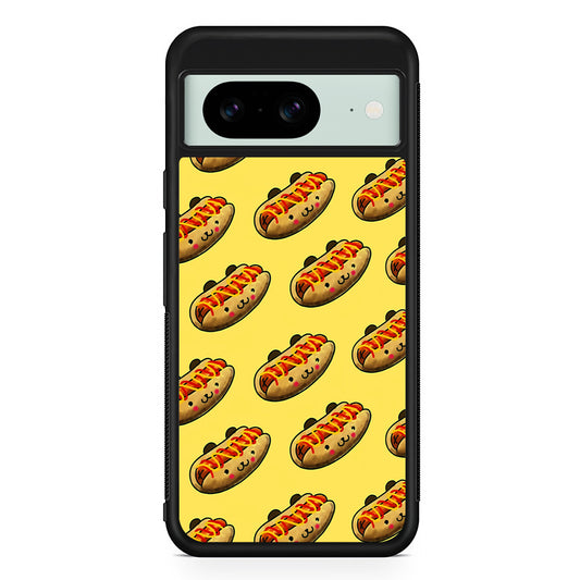 Fast Food Hot Dog Pattern Google Pixel 8 Case | Durable Protective Cover for Google Pixel 8