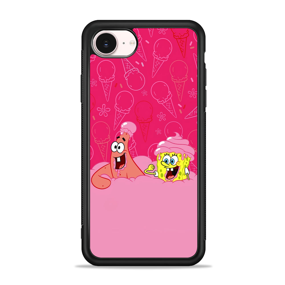 Spongebob and Patrick Eating Ice Cream iPhone 17e Case - Silicone Case