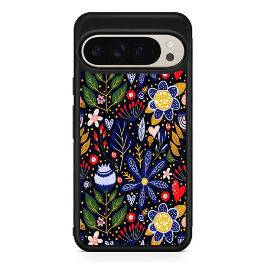 Flowers on a Dark Aesthetic Google Pixel 9 Pro Case | Slim Protective Cover