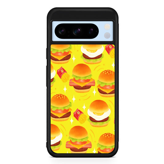 Fast Food Snack Burger Google Pixel 8 Pro Case | Slim Rubber Case for Google Pixel 8 Pro