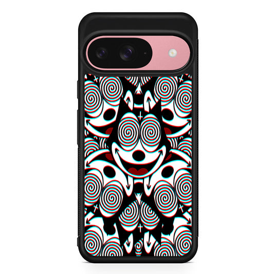 Felix The Cat Hypnotic Google Pixel 9 Case | Google Pixel 9 Protective Rubber Case