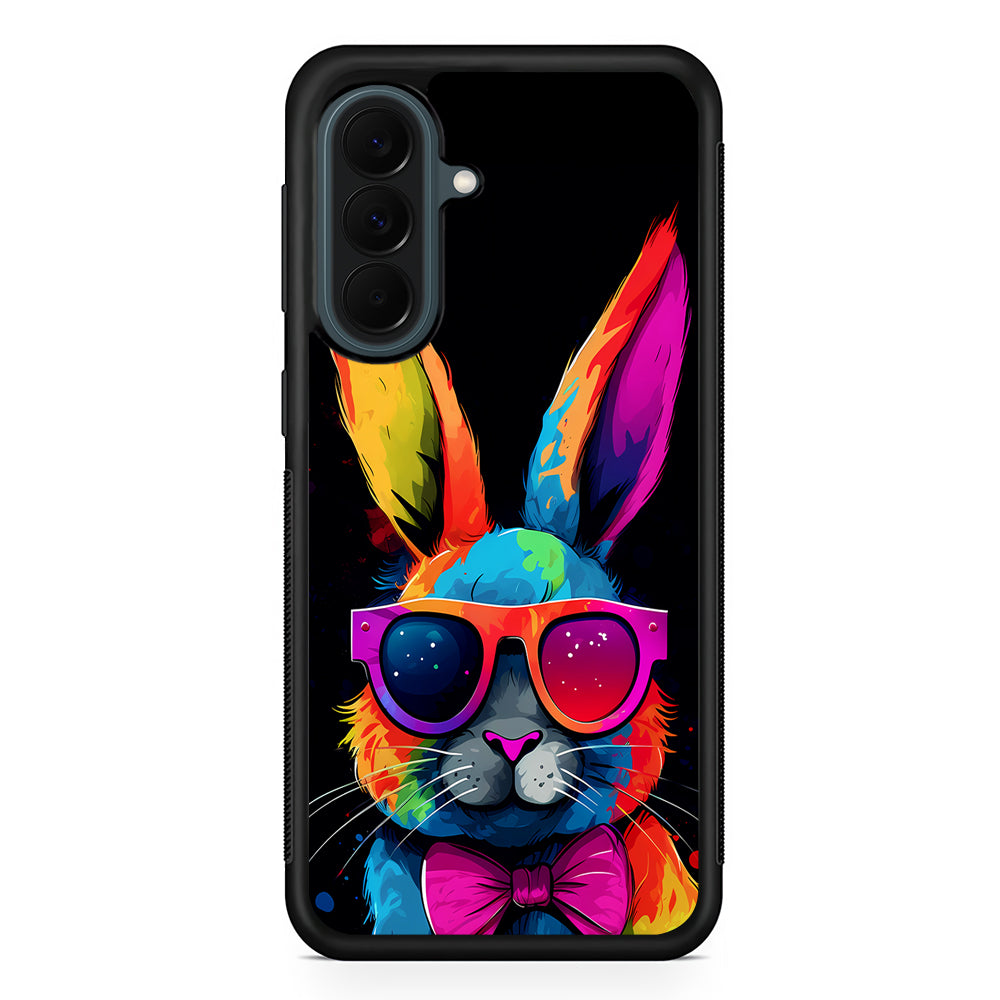 Cool Bunny With Sunglasses Samsung Galaxy A37 Case | Samsung Galaxy A37 Rubber Phone Case