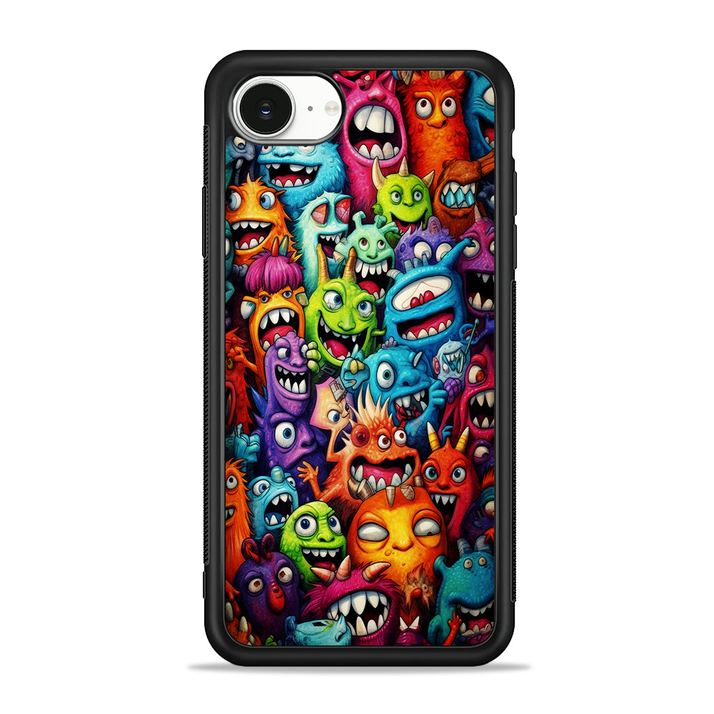 A Lot of Monsters Doodle iPhone 16e Case | Protective Phone Cover