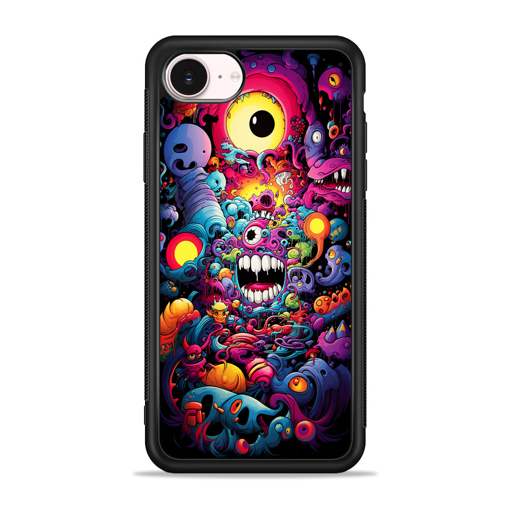 One Eyed Monster Doodle Art iPhone 17e Case - Silicone Case