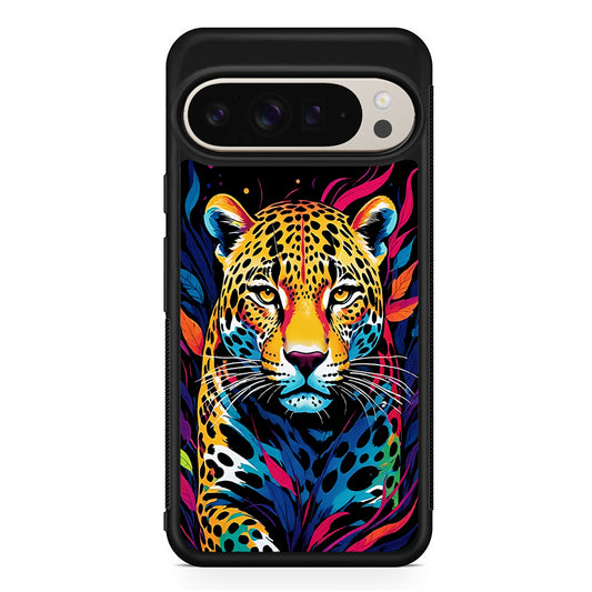 A Colorful Leopard on The Hunt Google Pixel 9 Pro Case | Slim Protective Cover