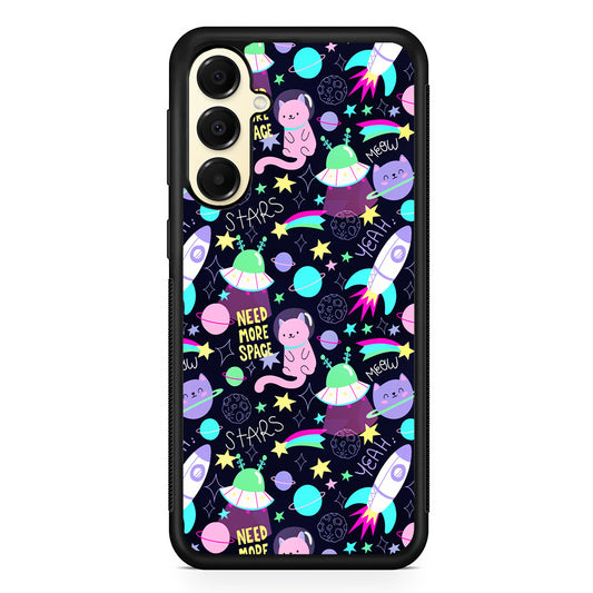 Astronauts Rockets Cat Samsung Galaxy A16 Case | Slim Rubber Samsung Galaxy A16 Case