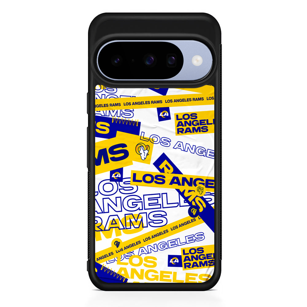 NFL Los Angeles Rams Logo Pattern Google Pixel 10 Case | Google Pixel 10 Rubber Protective Case