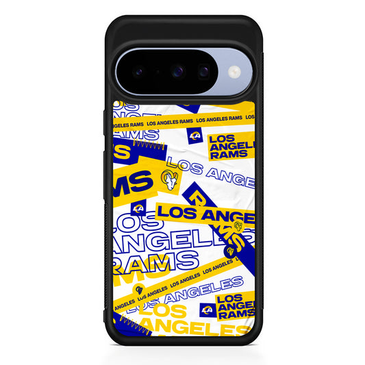 NFL Los Angeles Rams Logo Pattern Google Pixel 10 Case | Google Pixel 10 Rubber Protective Case
