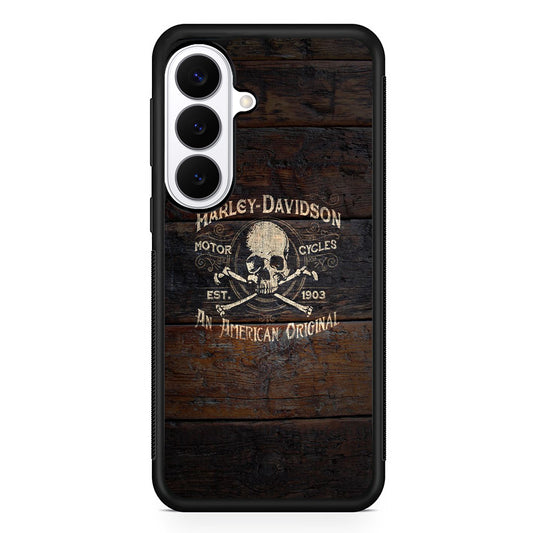 Harley Davidson Skull Logo In Wood Samsung Galaxy S26 Plus Case | Stylish Protective Cover for Samsung Galaxy S26 Plus