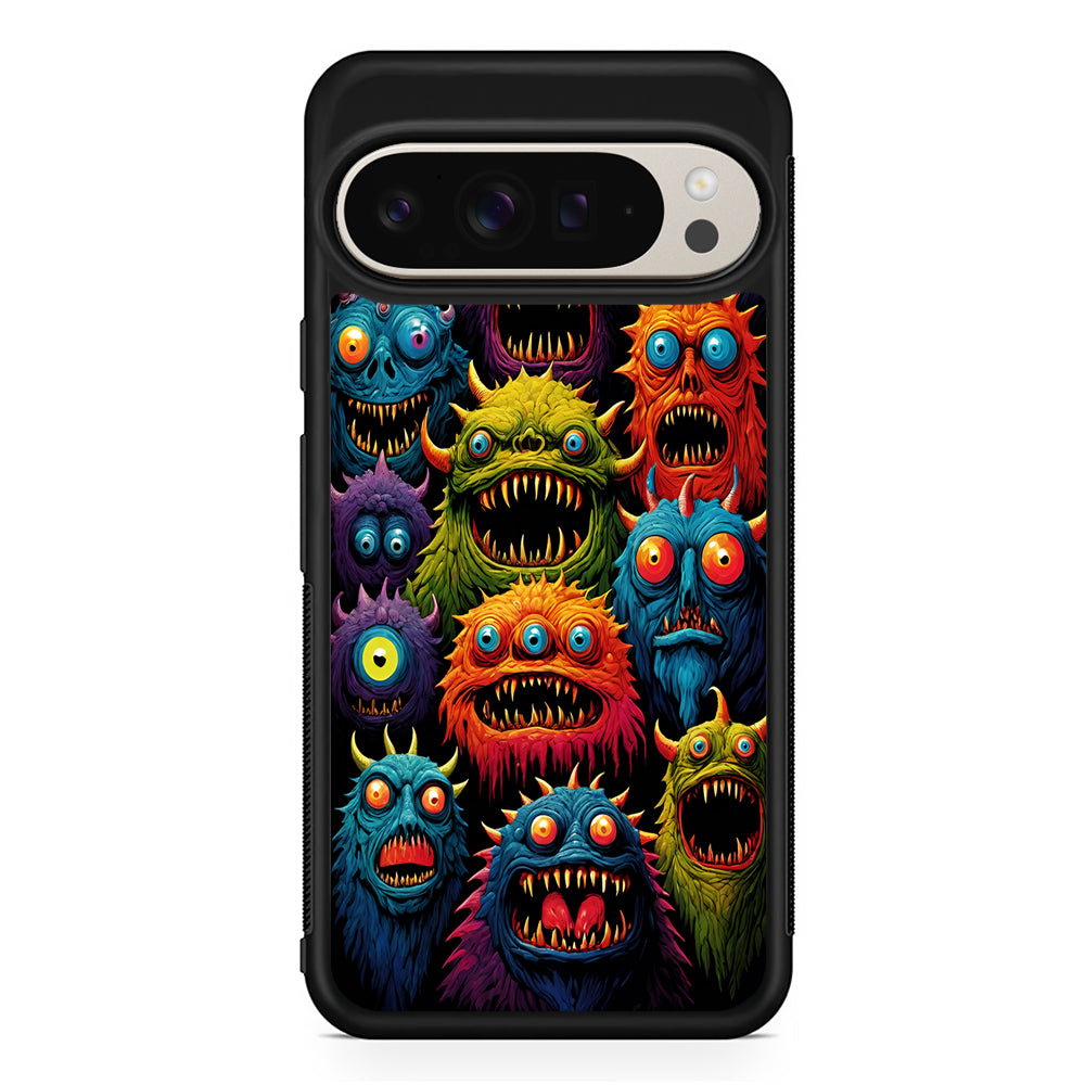 Colorful Scary Monster Doodle Google Pixel 9 Pro Case | Slim Protective Cover