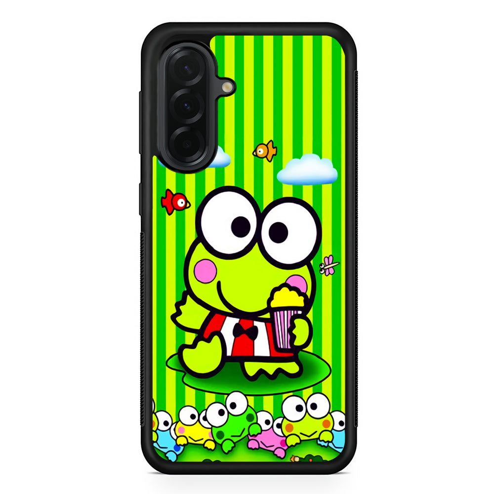 Keroppi Stripe Green Samsung Galaxy A36 Case | Protective Rubber Cover