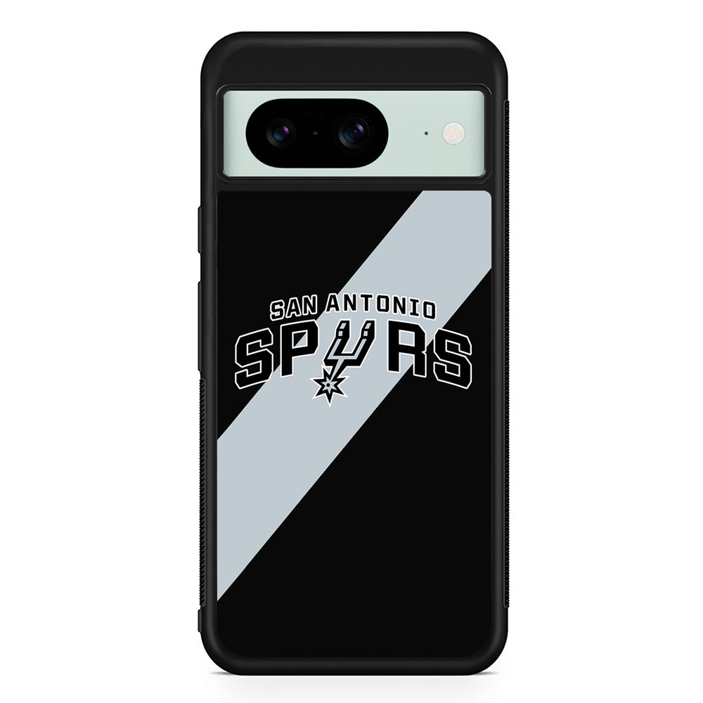 NBA San Antonio Spurs Stripe Google Pixel 8 Case | Durable Protective Cover for Google Pixel 8