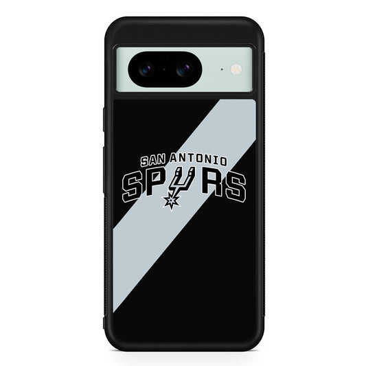 NBA San Antonio Spurs Stripe Google Pixel 8 Case | Durable Protective Cover for Google Pixel 8