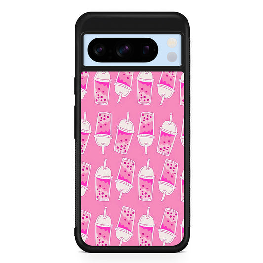 Bubble Tea Pink Pattern Google Pixel 8 Pro Case | Slim Rubber Case for Google Pixel 8 Pro