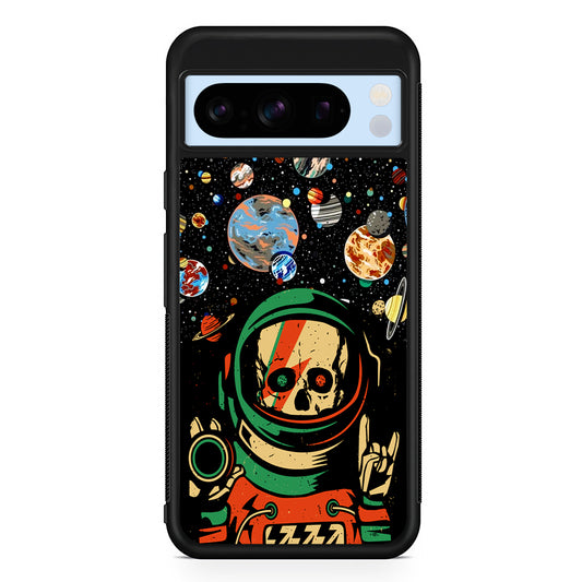 Astro Skull on The Space Google Pixel 8 Pro Case | Slim Rubber Case for Google Pixel 8 Pro