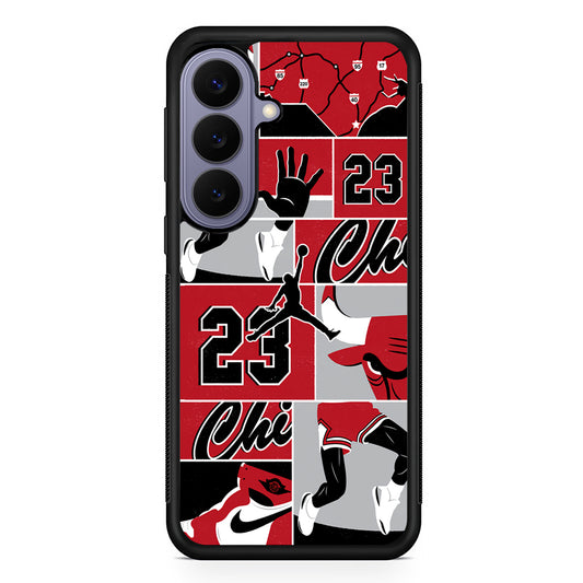 Air Jordan Team Collage Backdrop Samsung Galaxy S26 Case | Slim Protective Rubber Case for Samsung S26