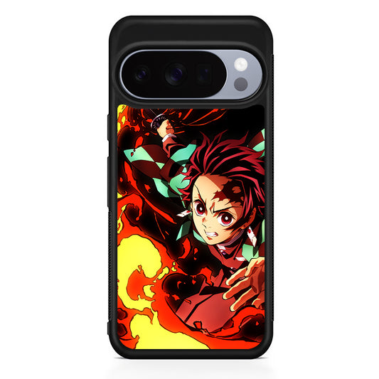 Demon Slayer Tanjiro Battle Mode Google Pixel 10 Pro Case | Slim Google Pixel 10 Pro Rubber Case