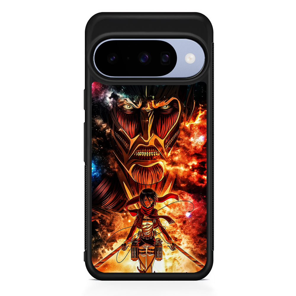 Attack on Titan Mikasa Art Google Pixel 10 Case | Google Pixel 10 Rubber Protective Case