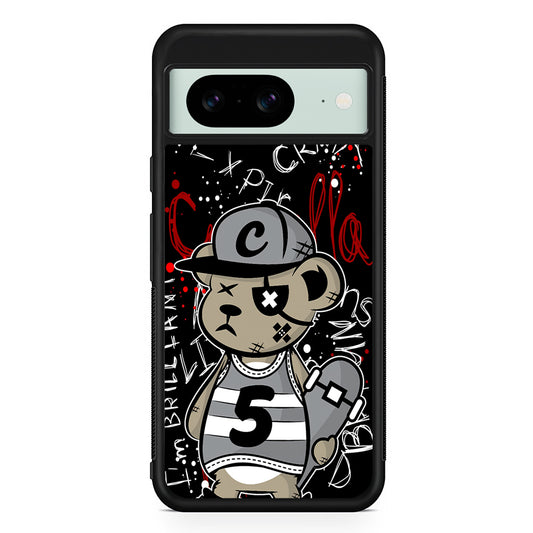 Crew Five Skater Bear Google Pixel 8 Case | Durable Protective Cover for Google Pixel 8