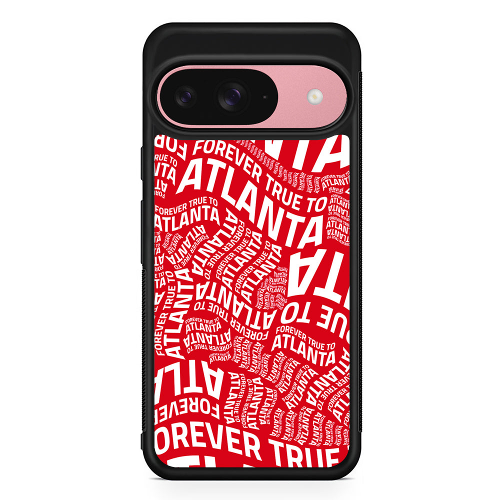 NBA Atlanta Hawks Word Google Pixel 9 Case | Google Pixel 9 Protective Rubber Case