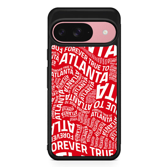 NBA Atlanta Hawks Word Google Pixel 9 Case | Google Pixel 9 Protective Rubber Case
