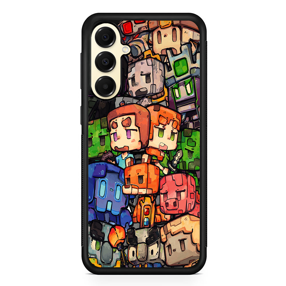 Minicraft Characters Drawing Samsung Galaxy A16 Case | Slim Rubber Samsung Galaxy A16 Case