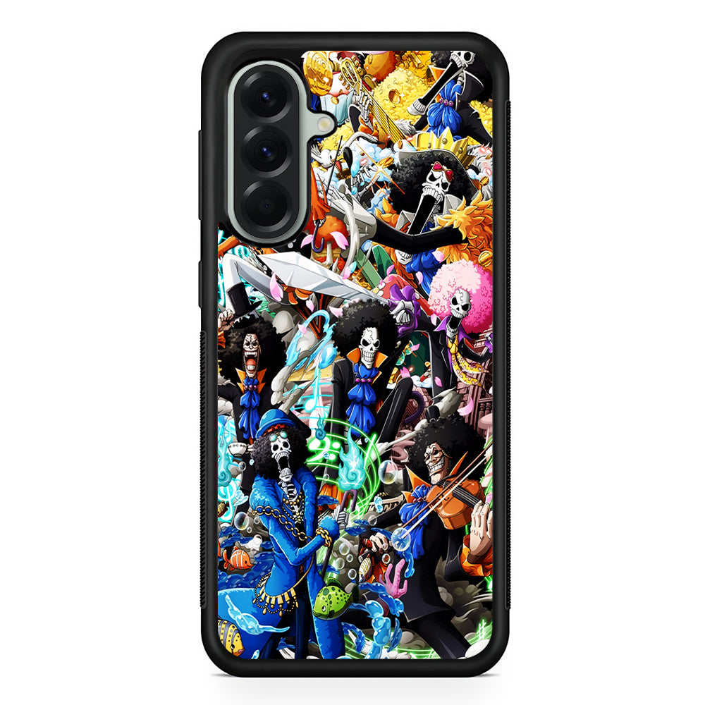 One Piece Brook Aesthetic Samsung Galaxy A56 Case | Samsung Galaxy A56 Protective Rubber Case
