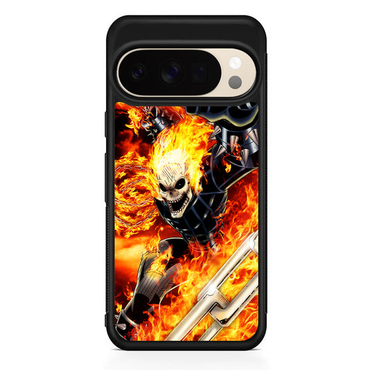 Ghost Rider on Fire Google Pixel 10 Pro XL Case | Slim Google Pixel 10 Pro XL Protective Case