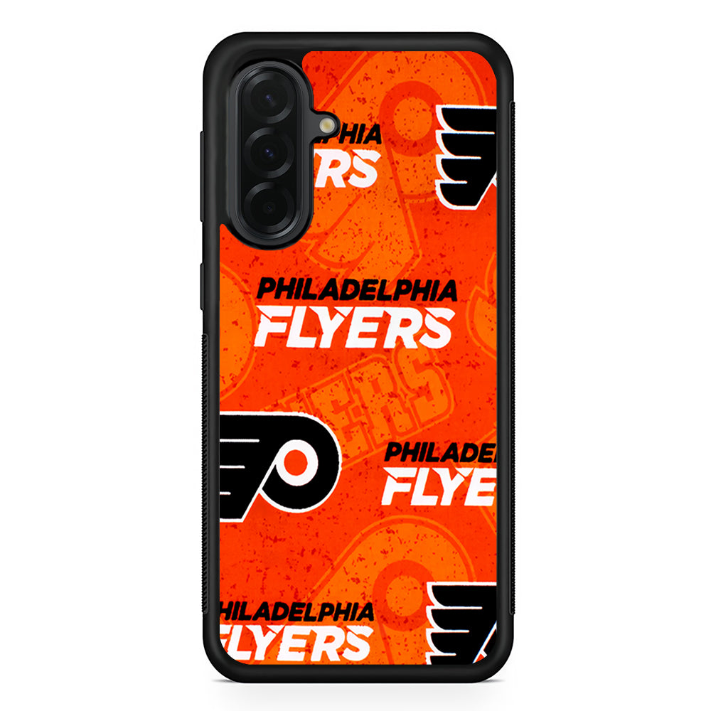 NHL Philadelphia Flyers Pattern Samsung Galaxy A36 Case | Protective Rubber Cover