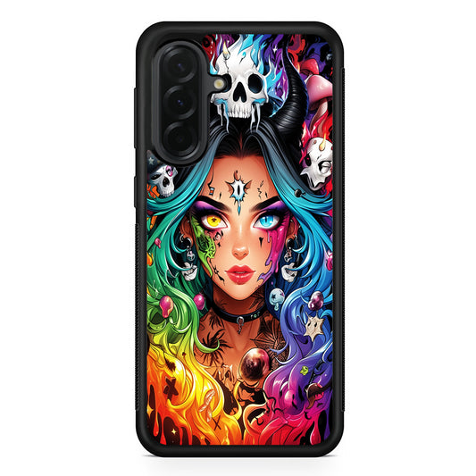 Anime Witch Girl Art Samsung Galaxy A36 Case | Protective Rubber Cover