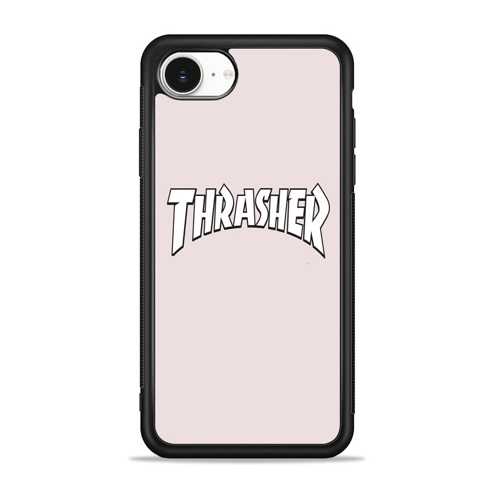 Thrasher Pearl White Logo iPhone 16e Case - Slim Silicone Case