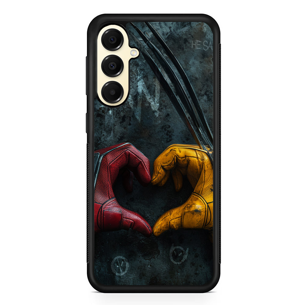 Deadpool and Wolverine Symbol of Love Samsung Galaxy A16 Case | Slim Rubber Samsung Galaxy A16 Case