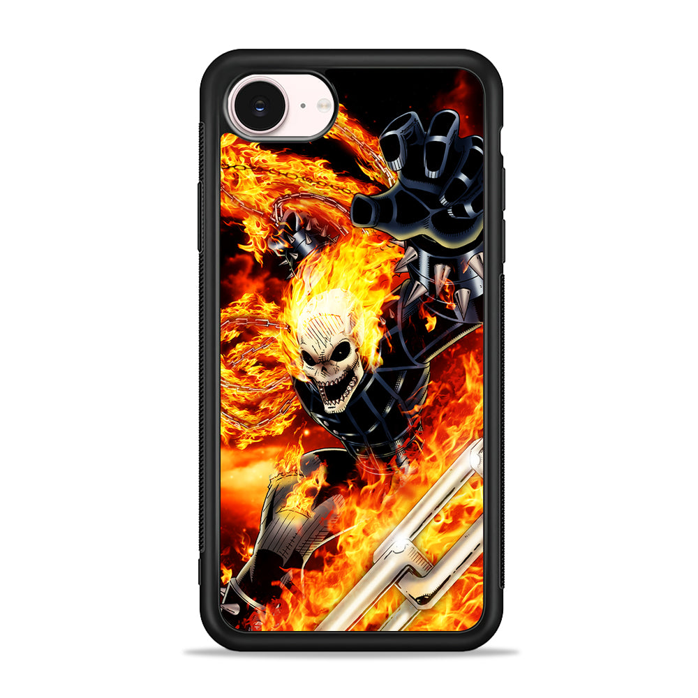 Ghost Rider on Fire iPhone 17e Case - Silicone Case