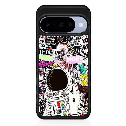 Astronauts Coffee Cheers Google Pixel 10 Case | Google Pixel 10 Rubber Protective Case