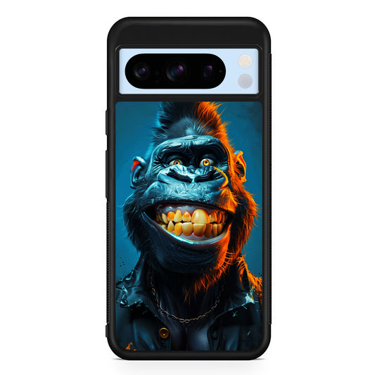 Cartoon Gorilla Smiles Wide Google Pixel 8 Pro Case | Slim Rubber Case for Google Pixel 8 Pro