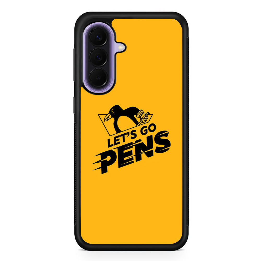 NHL Pittsburgh Penguins Let's Go Samsung Galaxy A57 Case | Slim Samsung Galaxy A57 Rubber Case