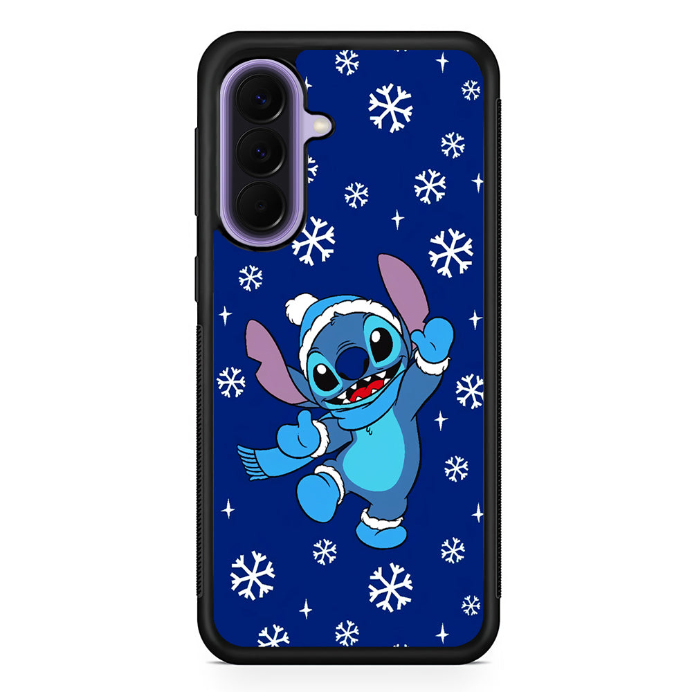 Stitch Navy Winter Samsung Galaxy A57 Case | Slim Samsung Galaxy A57 Rubber Case