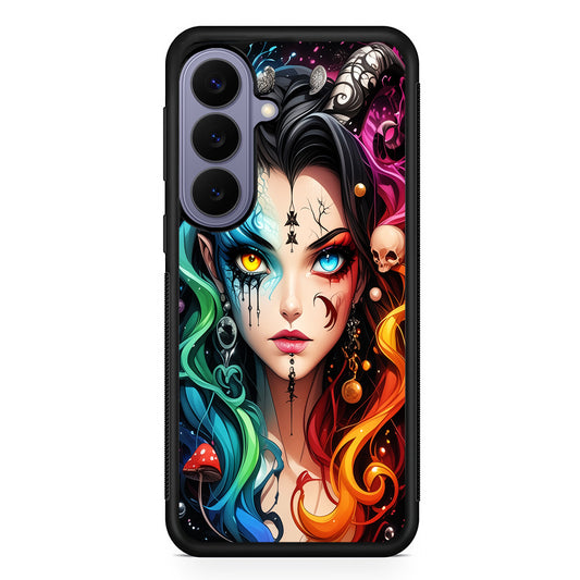 Horned Witch Girl Anime Art Samsung Galaxy S26 Case | Durable Rubber Case for Samsung Galaxy S26