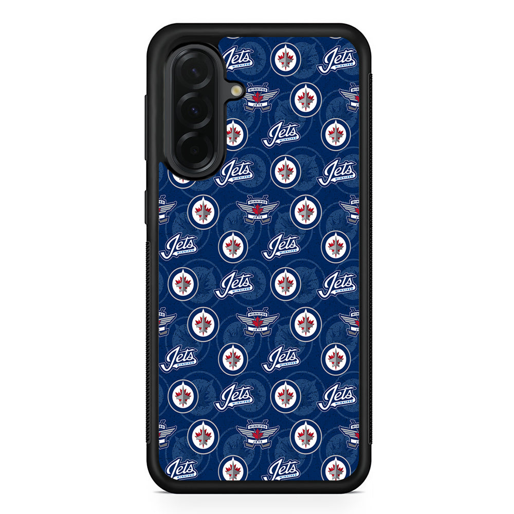 NHL Winnipeg Jets Pattern Samsung Galaxy A36 Case | Protective Rubber Cover