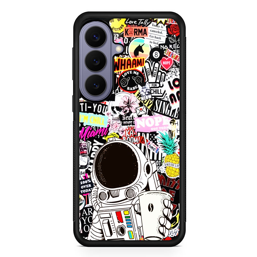 Astronauts Coffee Cheers Samsung Galaxy S26 Case | Durable Rubber Case for Samsung Galaxy S26