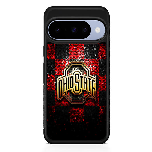 Ohio State Red Black Glitter Google Pixel 10 Case | Google Pixel 10 Rubber Protective Case